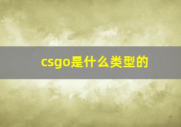 csgo是什么类型的