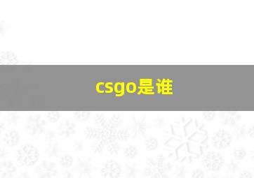 csgo是谁