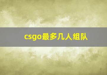 csgo最多几人组队