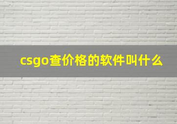 csgo查价格的软件叫什么