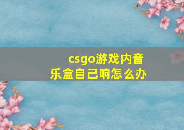 csgo游戏内音乐盒自己响怎么办