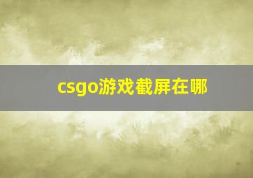 csgo游戏截屏在哪