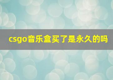 csgo音乐盒买了是永久的吗