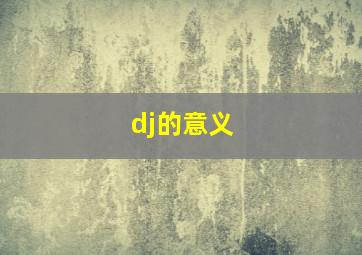 dj的意义