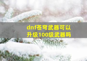 dnf苍穹武器可以升级100级武器吗