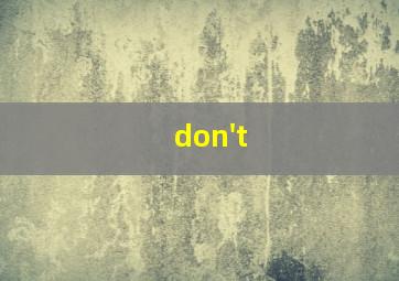 don't