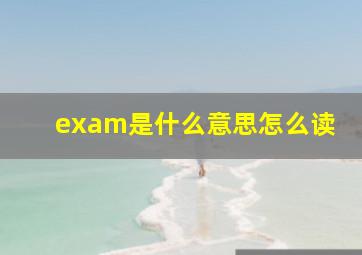 exam是什么意思怎么读