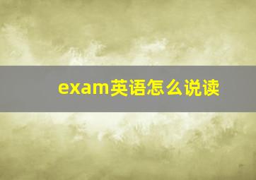 exam英语怎么说读