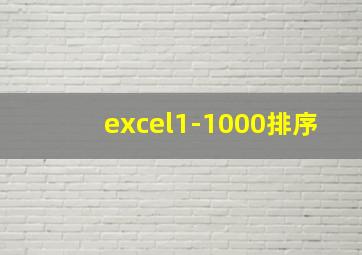 excel1-1000排序