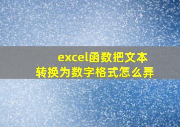 excel函数把文本转换为数字格式怎么弄