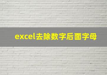 excel去除数字后面字母