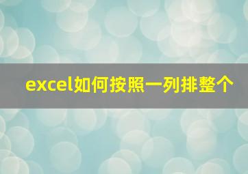 excel如何按照一列排整个