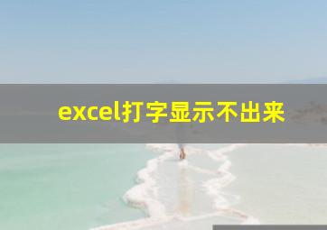 excel打字显示不出来