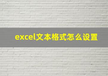 excel文本格式怎么设置