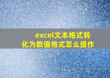 excel文本格式转化为数值格式怎么操作