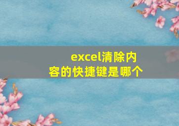 excel清除内容的快捷键是哪个