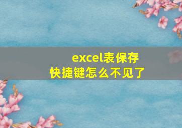 excel表保存快捷键怎么不见了