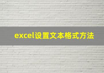 excel设置文本格式方法