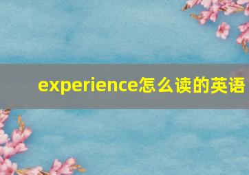 experience怎么读的英语