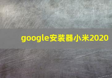 google安装器小米2020