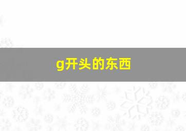 g开头的东西