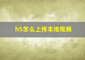 h5怎么上传本地视频