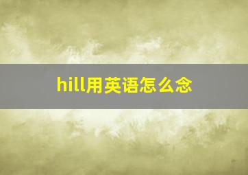 hill用英语怎么念