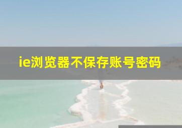 ie浏览器不保存账号密码