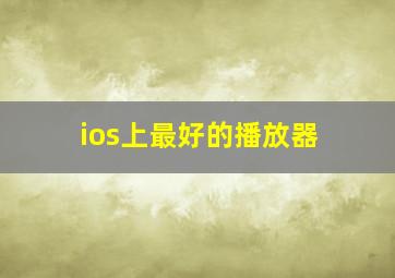 ios上最好的播放器