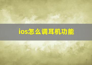 ios怎么调耳机功能