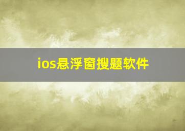 ios悬浮窗搜题软件