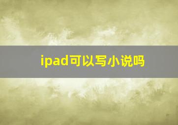 ipad可以写小说吗