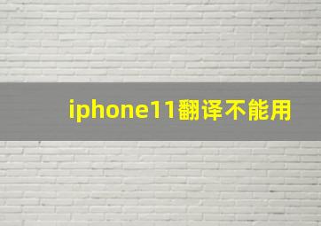 iphone11翻译不能用