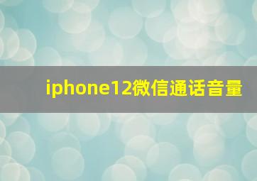 iphone12微信通话音量