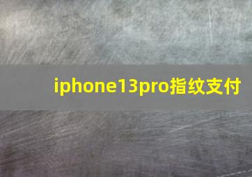 iphone13pro指纹支付