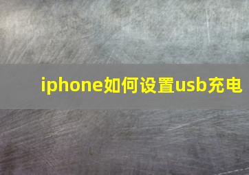 iphone如何设置usb充电