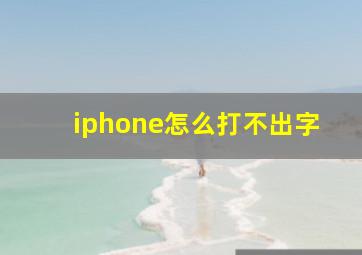 iphone怎么打不出字