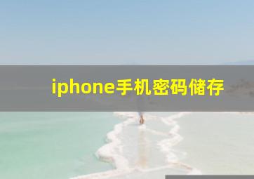 iphone手机密码储存