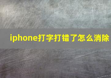 iphone打字打错了怎么消除