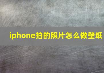 iphone拍的照片怎么做壁纸