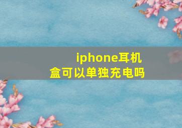 iphone耳机盒可以单独充电吗