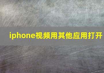 iphone视频用其他应用打开