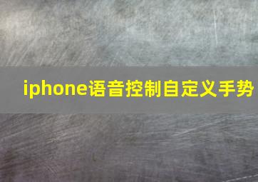 iphone语音控制自定义手势