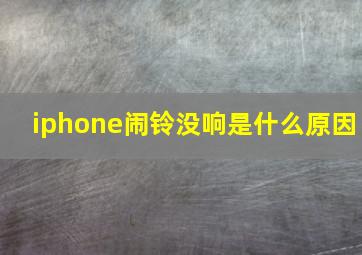 iphone闹铃没响是什么原因