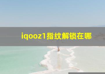 iqooz1指纹解锁在哪