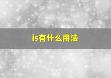 is有什么用法