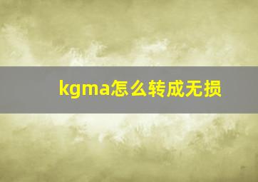 kgma怎么转成无损