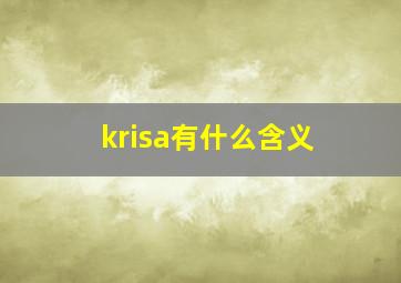 krisa有什么含义