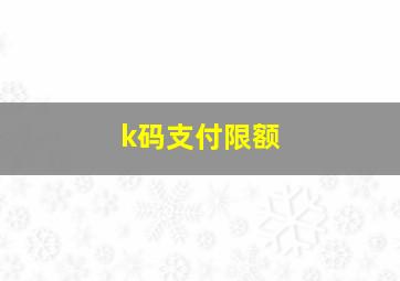 k码支付限额