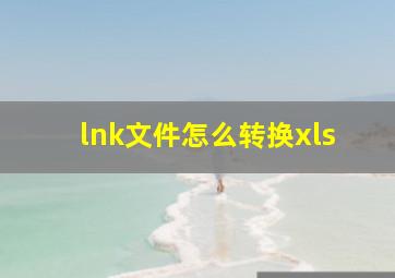 lnk文件怎么转换xls